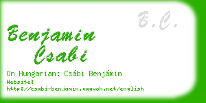 benjamin csabi business card