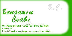 benjamin csabi business card